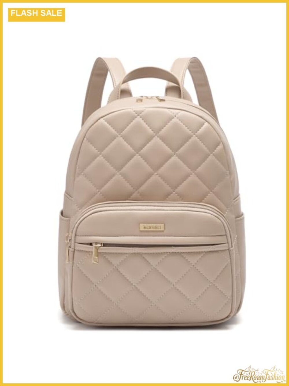 Vegan Leather Mini Backpack for Women Quilted Travel Daypack